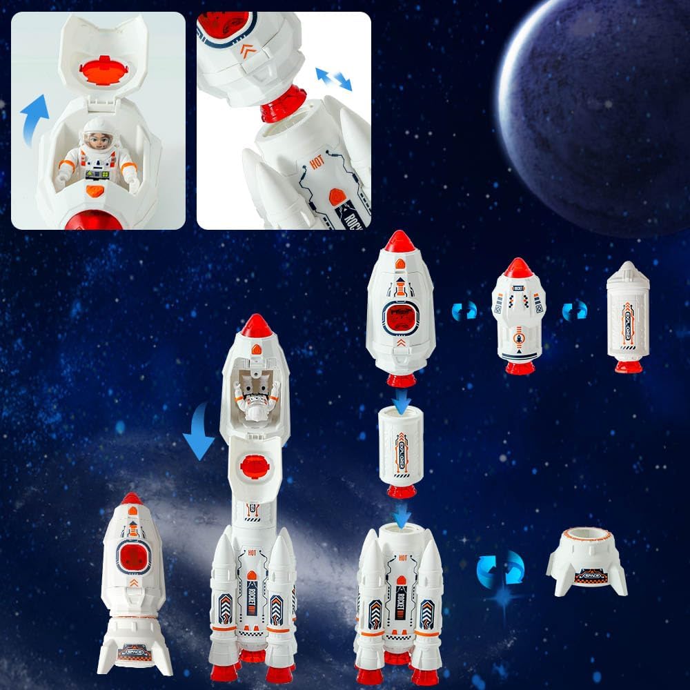Wbzle space capsule rocket toy with lights, sound and astronaut figure - view 10