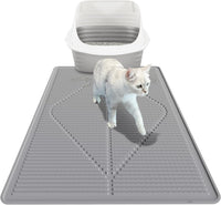 Rubber Cat Litter Mat Litter Box Mat - Grey / XXL-38" x 25" Thickened