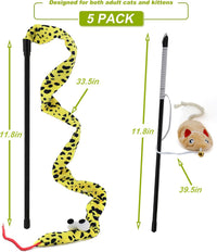 Interactive Cat Toy Wand with Catnip Mouse - 5 Pack Mouse - image 2
