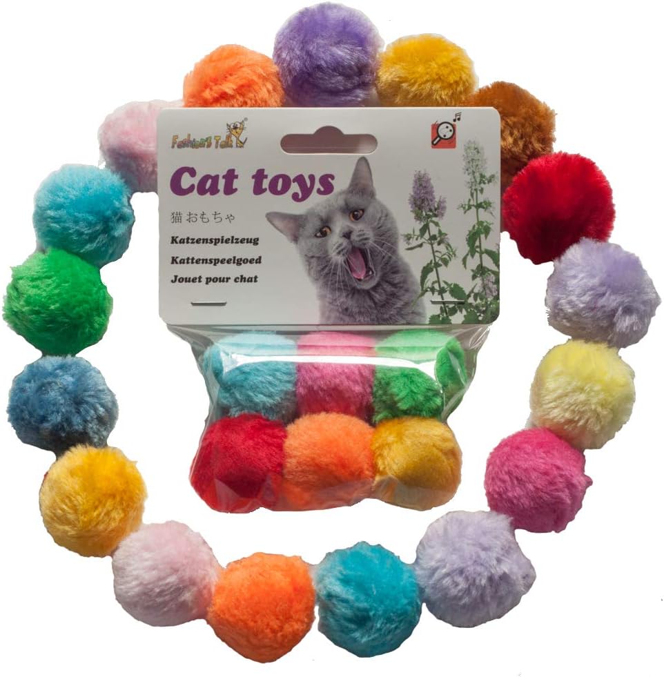 Fashion's Talk Cat Toys Furry Rattle Ball for Kitty 12 Pack – Essentials for Cats - 6-Pack
