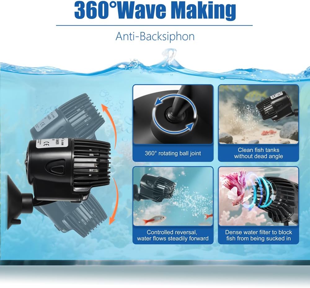 DaToo 800GPH Mini Aquarium Circulation Pump Ultra-quiet Fish Tank - 1982GPH - image 3