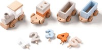 ibwaae Wooden Train Set for Baby Toys with Numbers and Blocks Train - image 2