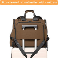 Pet Backpack Carrier for Small Dogs Medium Cats, Puppies - dark brown / 16.5"L x 9.0"W x 13.0"H - image 2