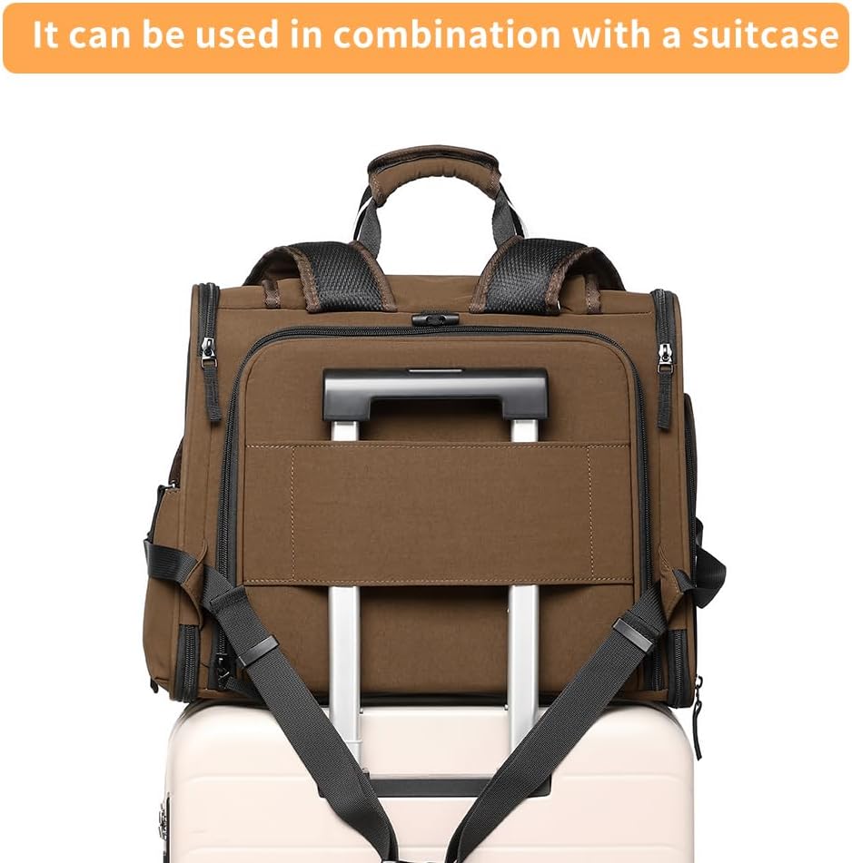 Pet Backpack Carrier for Small Dogs Medium Cats, Puppies - dark brown / 16.5"L x 9.0"W x 13.0"H - image 2