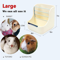 HERCOCCI Rabbit Hay Feeder and Water Bottle Set, Chinchilla - WHITE / Large - image 2