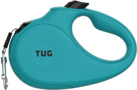 TUG Monochrome 360° Tangle-Free Retractable Dog Leash - Aqua / Tiny, 10 ft