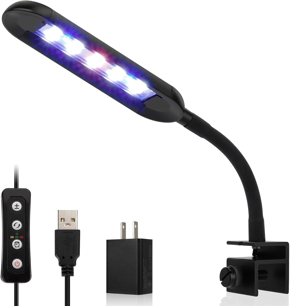 hygger 0.5-5 Gallon Nano Tank Mini Clip-on Aquarium Light with White - 6W