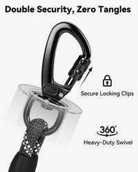 Joytale Long Dog Leash for Yard Tie Out & Recall Training - Black / 50FT - image 2