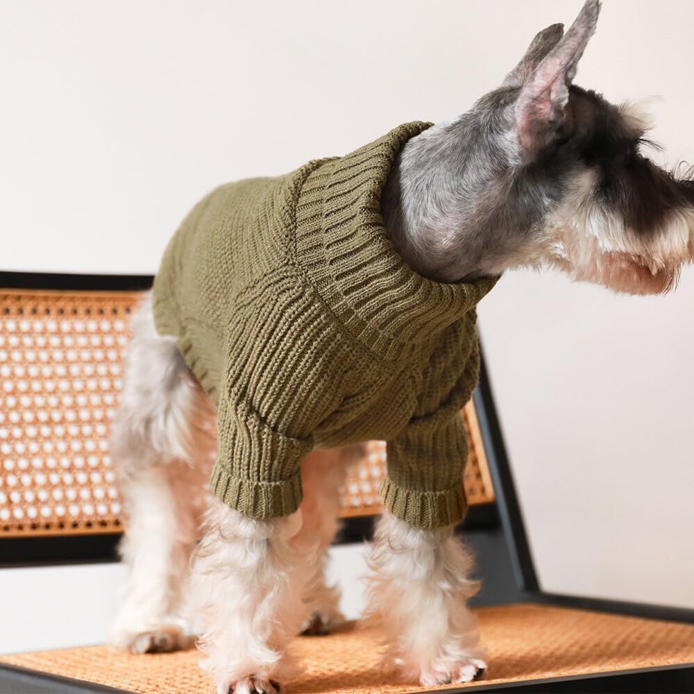 Fitwarm Thermal Knitted Dog Sweater Doggy Winter Coat Pet Clothes - XX-Large / Sage Green - image 4