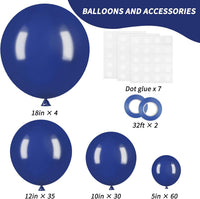 RUBFAC Gold Balloons Different Sizes Chrome Gold Balloon Arch Kit - Navy Blue - image 2