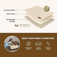 Dog Cooling Mat- Ice Silk Summer Comfort, Self Cooling, Non-Slip Dog Pad, Durable & Washable, Mat for Extra Large Dogs 85x115 cm, Support Shelter Dogs with Every Purchase (Beige)