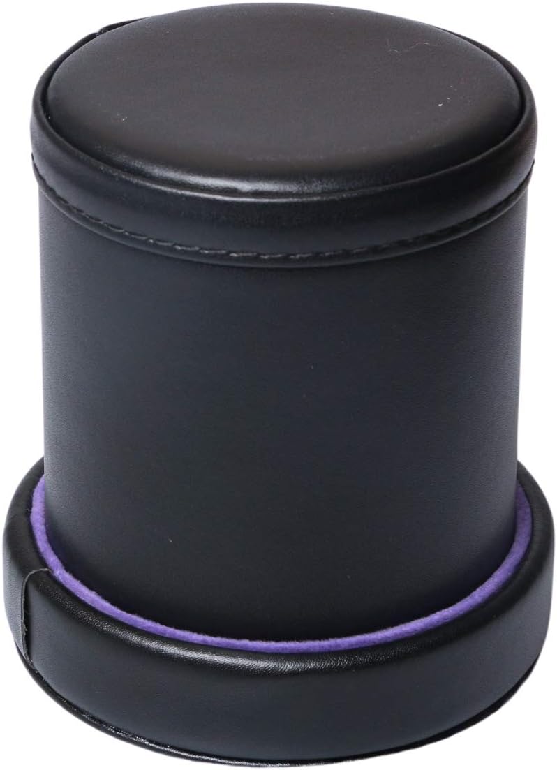 Leatherette Dice Cup with Lid Includes 6 Dices - Purple - image 4