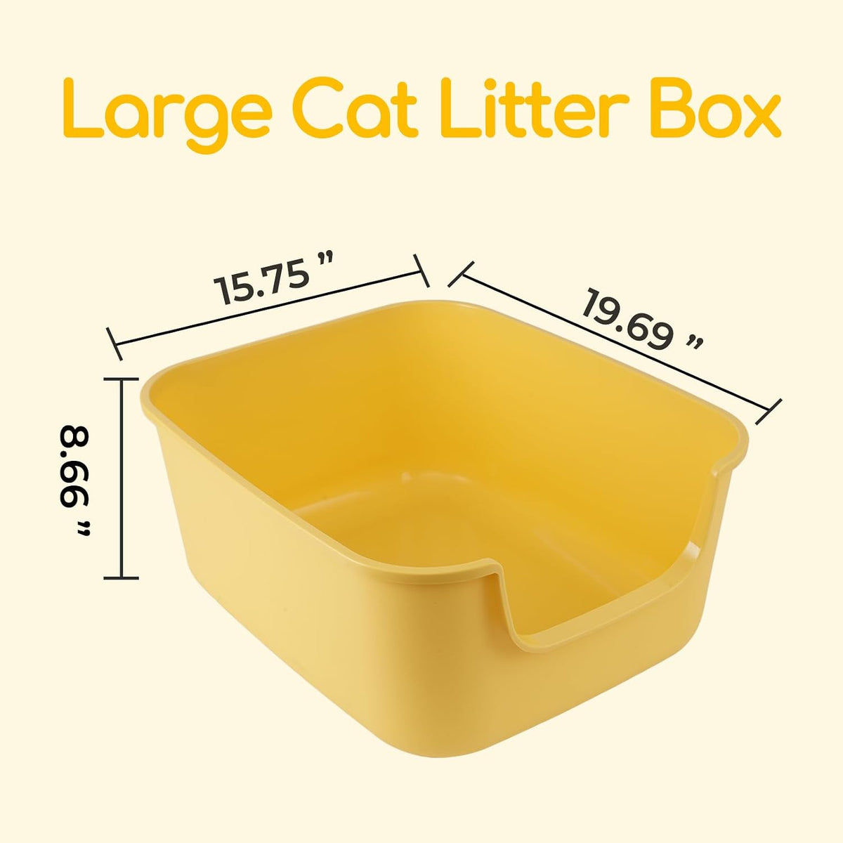 Large Cat Litter Box with High Sides, Cat Boxes for Indoor Cats - Green - image 3