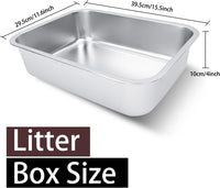 Stainless Steel Cat Litter Box 17"x13"x5.1" – Daily Care for Cats - 15.6"L x 11.6"W x 4"H - image 2