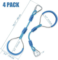 Swing Gymnastic Ring Warrior Obstacle Course Slackline Climb Trapeze - 4 Pack / Light Blue - image 2