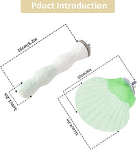 Bird Perches for Cage, Abrasive Surface High Calcium Mineral Parrot Perch Stand - Bird Nail File for Claw & Beak Health, Colorful Ceramic Bird Cage Accessories (Green, Shell)