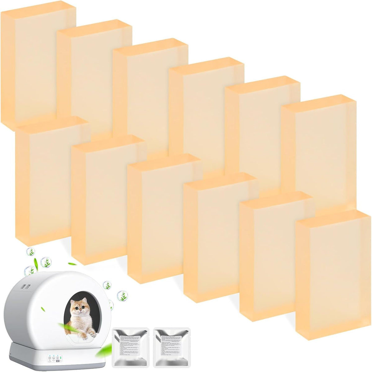 12 Pack Deodorizer Gel Refill for Meowant Self-Cleaning Cat Litter Box – Essentials for Cats