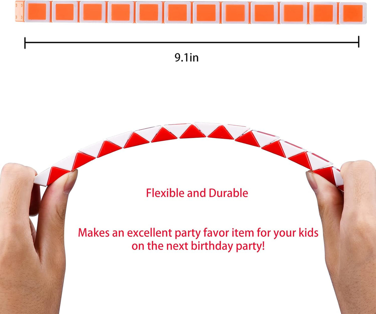 Snake Cube Puzzle, 18 Pack Yellow Party Favors for Kids – Fun for Kids & Family - 18 Pcs Snake Cubes - image 3