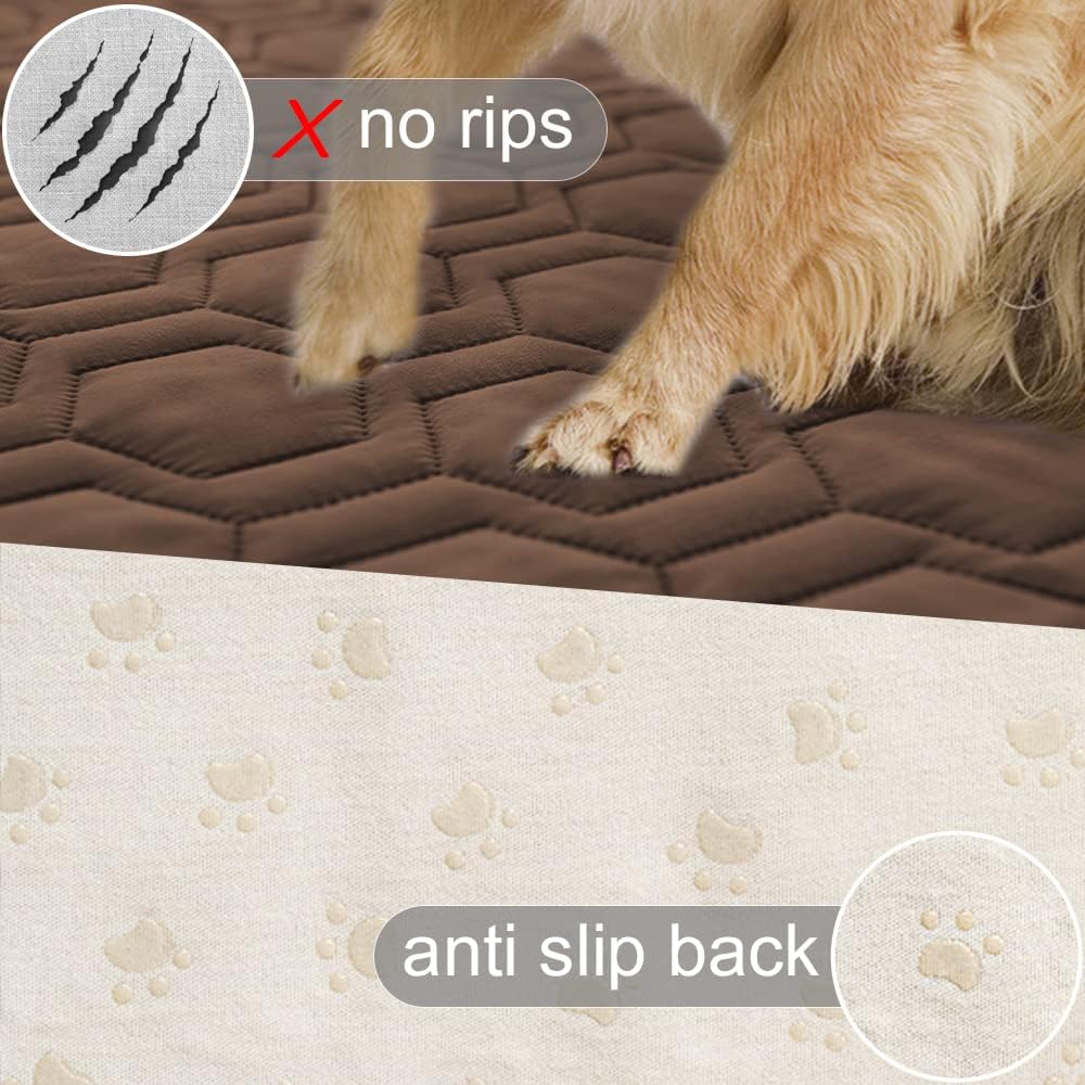 Tcksstex Waterproof Blanket Couch Cover for Dogs Pet Bed Protector – Essentials for Dogs - Chocolate / 52x82Inch (Pack of 1) - image 3