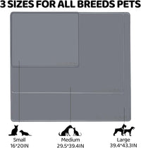KVK Extra Extra Large Silicone Dog Food Mat 39.4×43.3in and 128oz Silicone Bag Set, Super Size Waterproof Pet Feeding Mat & Container, Non-Slip, Chew-Resistant Floor Protection (Taupe&Orange)