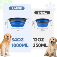 Collapsible Dog Bowl for Travel - Small / Blue+Black - image 4