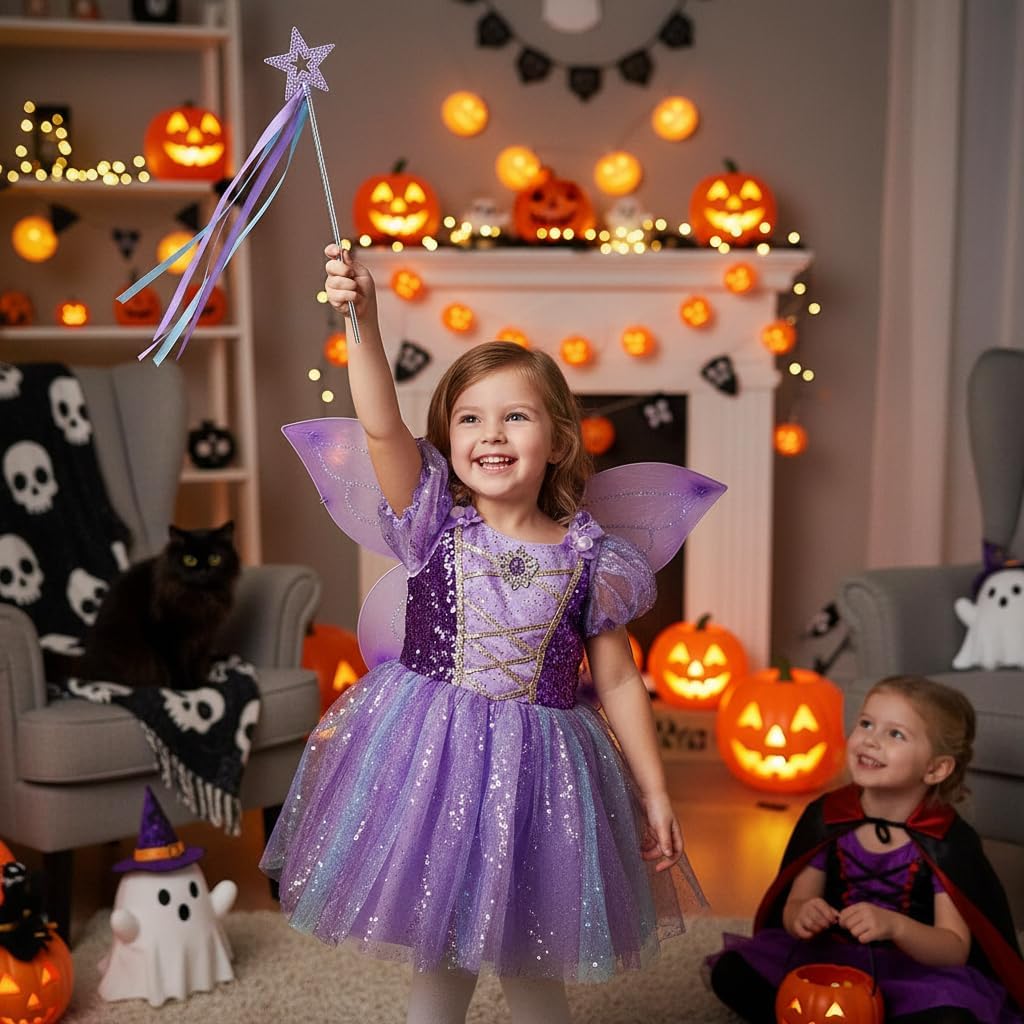 Lovelyshop Crystal Metal Star Fairy Wand with Ribbon - Blue/Purple - image 2