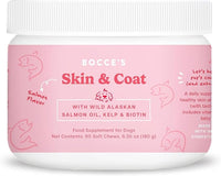 Bocce's Bakery Skin & Coat Supplement for Dogs, Daily Chews Made in The USA with Vitamin E & Essential Fatty Acids, Supports Healthy Skin & Coat, Salmon, 60 ct, Red (DG-SP-SKIN60)