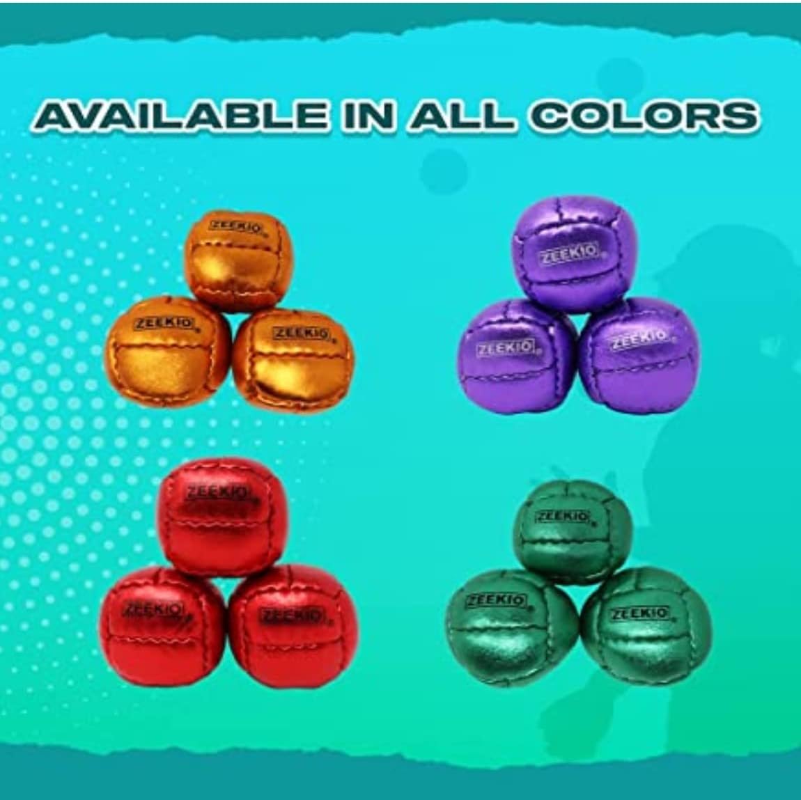 Zeekio Galaxy 12 panel leather juggling balls, pack of 3 in dark blue - view 16