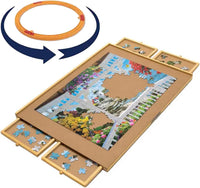 Bits and Pieces The Original Puzzle Board with Drawers - 30" x 22" - 1000 Piece / With Spinner