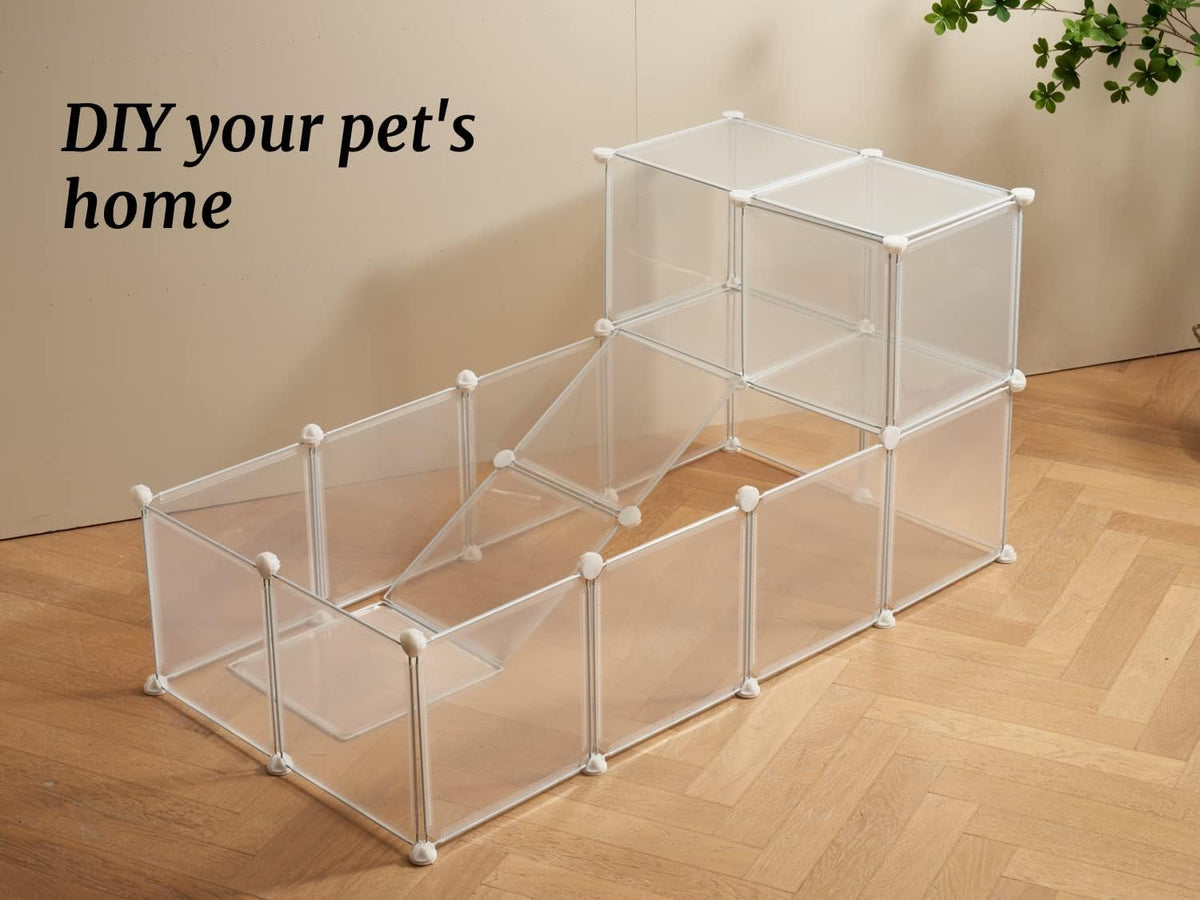 LURIVA Transparent Clear Small Animal Playpen, Guinea Pig Cages - 24 Panels - image 4