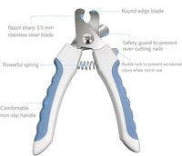 Pet Nail Clippers and Trimmers Set Safety Guard to Avoid Over Cutting - Blue - image 2