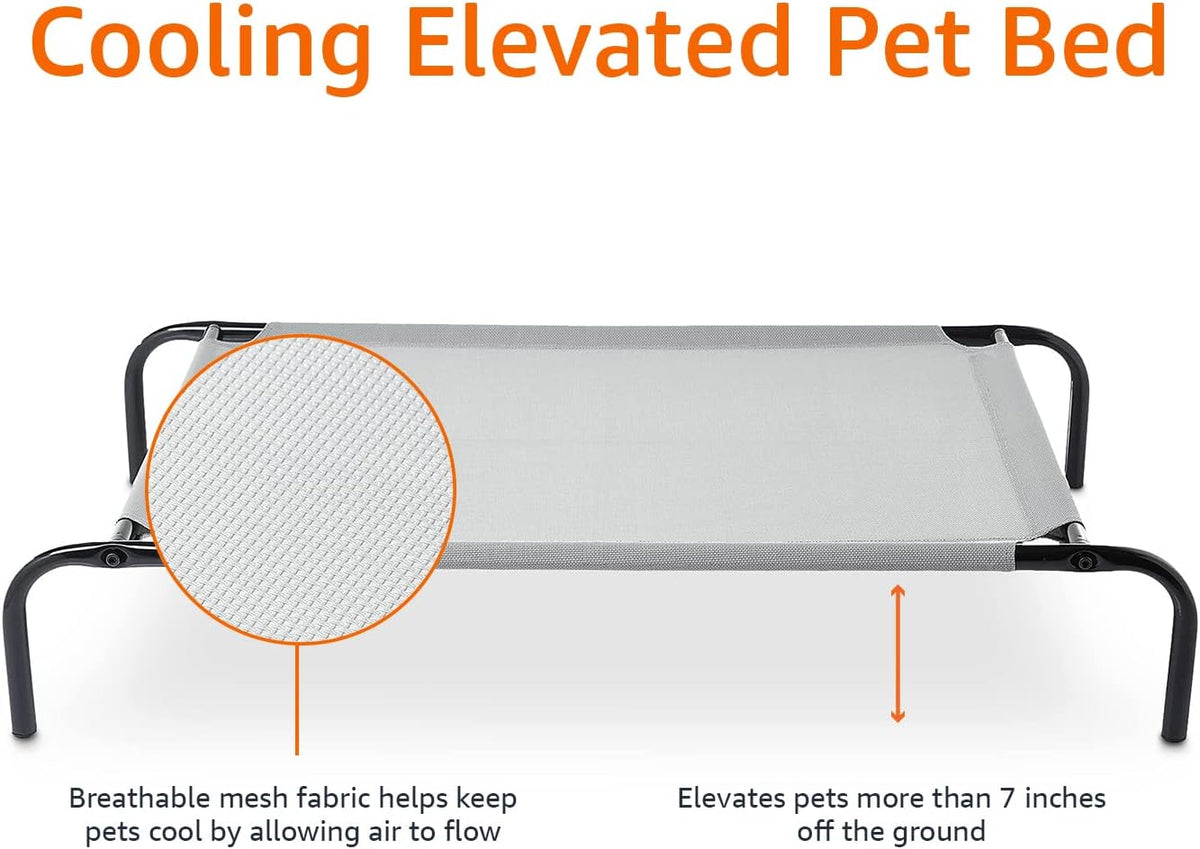 Amazon Basics Cooling Breathable Elevated Dog Bed with Durable Metal - Grey / Medium - image 3