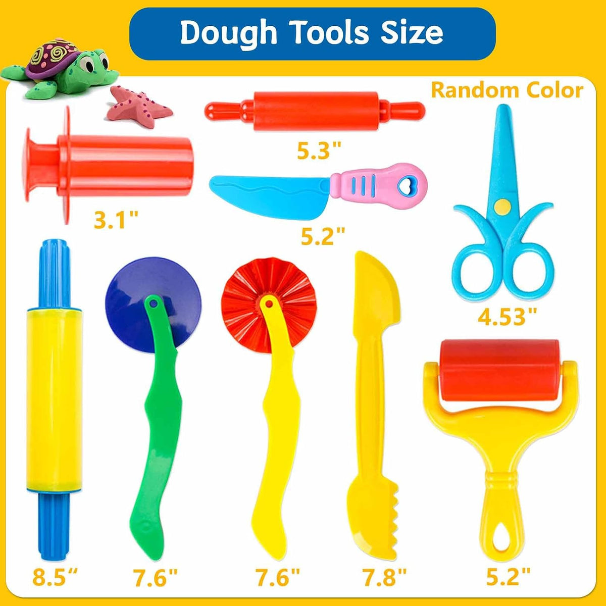 Dough Tools 55 PCS Dough Play Tools Set for Kids - 9pcs - image 2