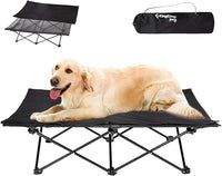 KingCamp Elevated Dog Bed for Large Dogs, Outdoor Raised Cooling Pet Cot Bed with Washable Breathable Mesh & No-Slip Feet Perfect for Camping, Backyard, Indoor Use (Large, Black)