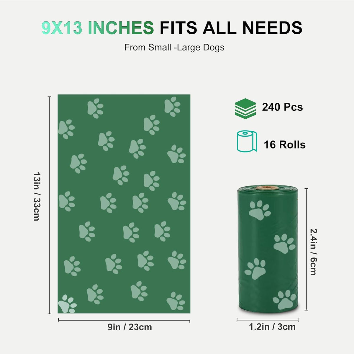 120Pcs Thick Dog Poop Bags Rolls - 1 Count (Pack of 240) - image 2