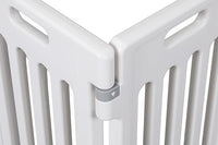 BIRDROCK HOME Dog Playpen w/Door, 16 Panel, 25.6in H | Strong Plastic, Non-Slip Puppy Playpen, Secure Pet Gate | Indoor Outdoor Fence | Configurable Panels | Medium to Large Pets - White