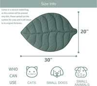 Letalong 30 X 20 Inch Leaf Shaped Cotton Cat Bed Pad - Green-01 - image 2