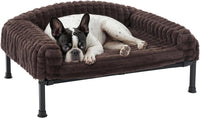Veehoo Elevated Dog Bed with Bolster Cushion - Brown / 24.0"L x 18.0"W x 8.3"Th