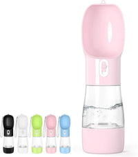 Portable Dog Water Bottle with Food Container Dishwasher Safe-Pink – Essentials for Dogs - Pink