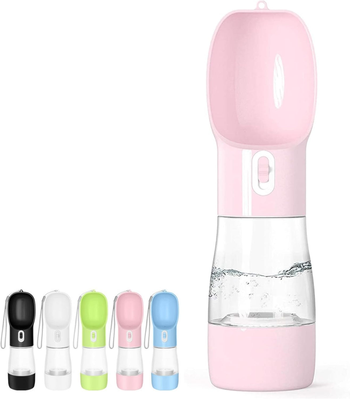 Portable Dog Water Bottle with Food Container Dishwasher Safe-Pink – Essentials for Dogs - Pink