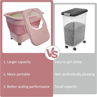 Collapsible Cat Litter Storage Container with Rolling Casters - Pink - image 2