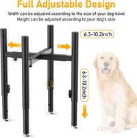Adjustable Elevated Dog Bowl Stand，Fits 6-11inches Bowls - image 2