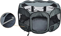 Amazon Basics Portable Soft Pet Dog Octagonal Travel Playpen, Large (45 x 45 x 24 inches), Grey