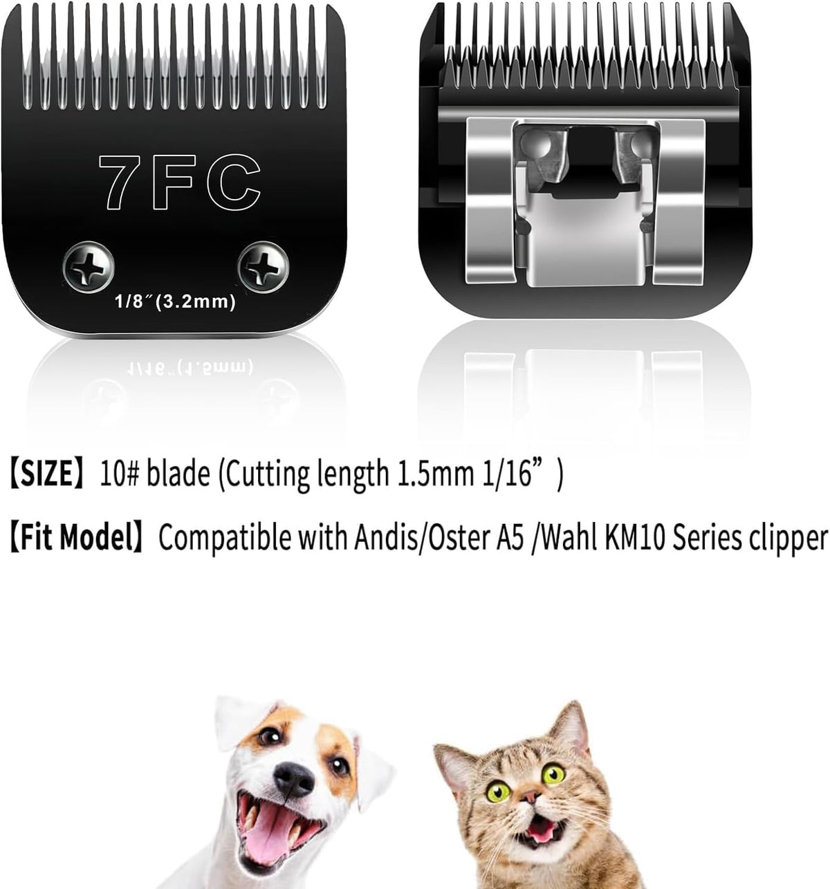 4PCS Dog Grooming Replacement Blades Compatible with Andis/Oster A5 – Essentials for Dogs - 10+30+3FC+4FC+5FC+7FC/Black - image 4