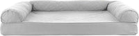 Furhaven Cooling Gel Dog Bed for Large Dogs w/ Removable Bolsters & Washable Cover, For Dogs Up to 95 lbs - Quilted Sofa - Silver Gray, Jumbo/XL