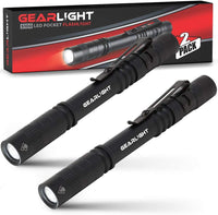 GearLight UV Flashlight Black Light from 68 LED Blacklight Flashlight - White Light / S100 LED (2Pck)