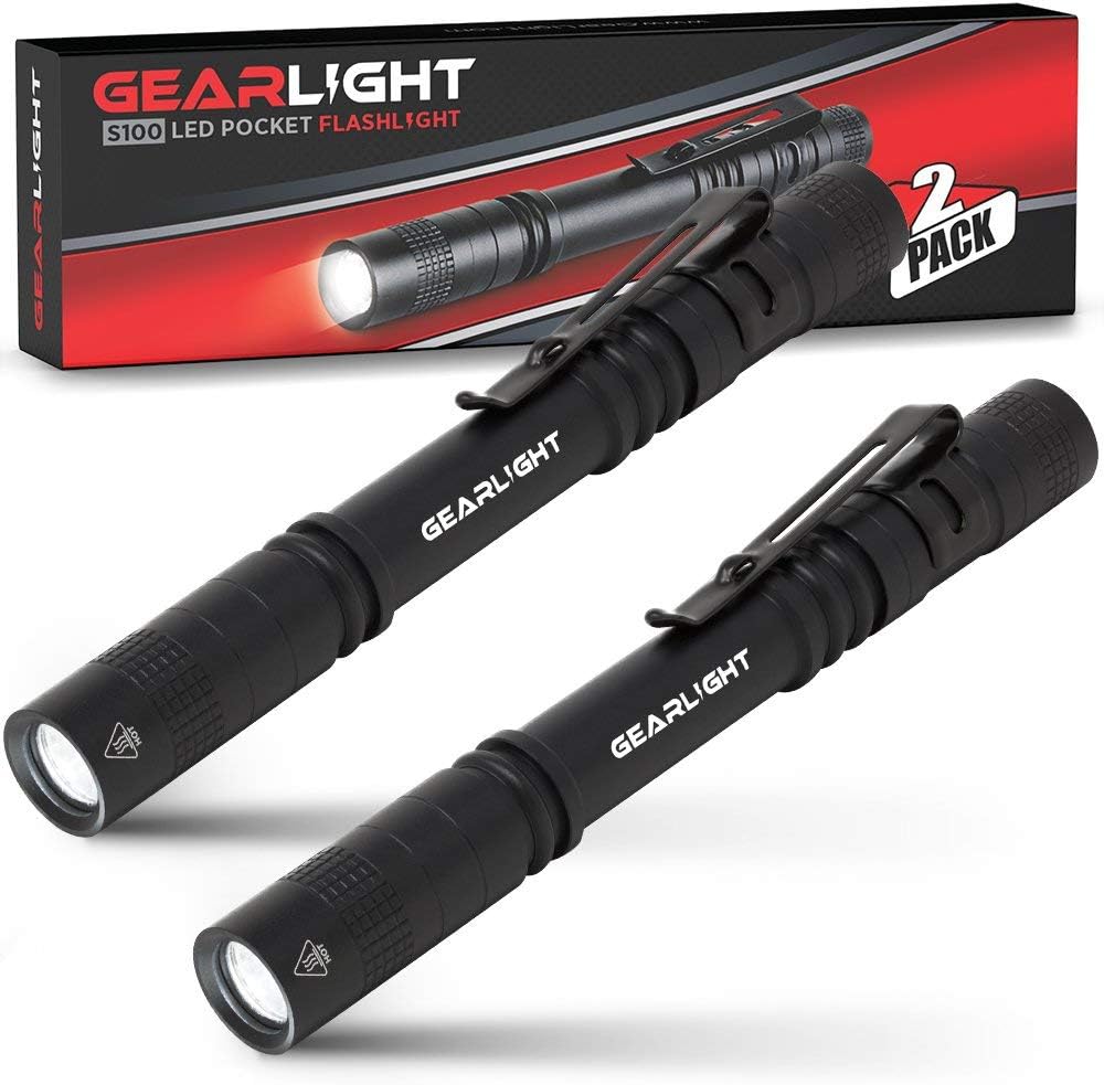 GearLight UV Flashlight Black Light from 68 LED Blacklight Flashlight - White Light / S100 LED (2Pck)