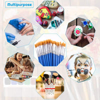 50 Pcs Flat Paint Brushes for Touch Up - 50 Pcs Flat Paint Brushes / 50 Count - image 2