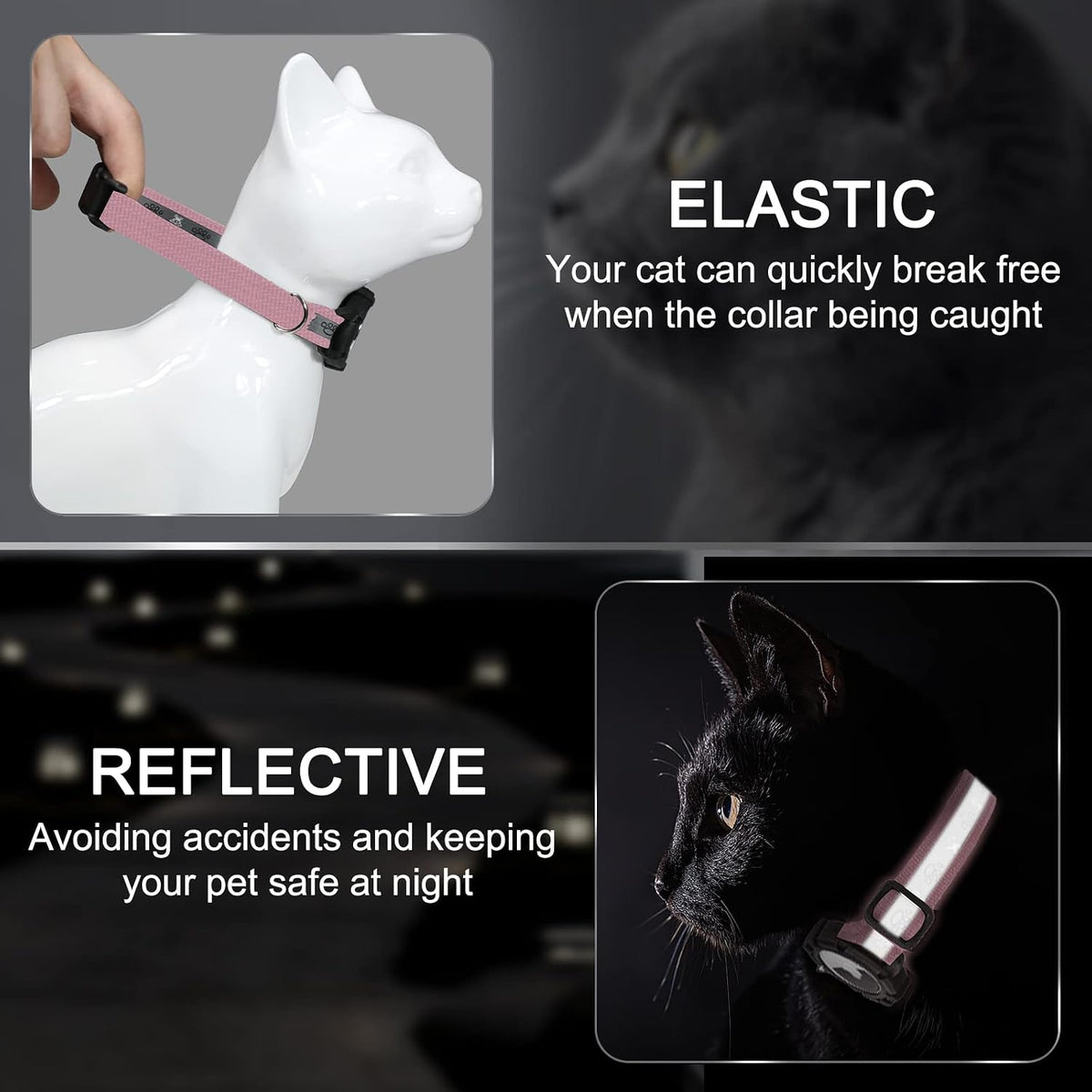 Reflective AirTag Cat Collar - Pink / S(9"-13") - image 2