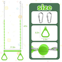 LadyRosian trapeze swing bar with plastic gym rings and two 47 inch hanging chains - view 16